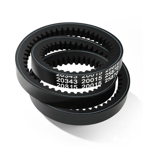 Close-up of Rear Tine Tiller Drive Belt Replacement For Earthquake Versa Tiller, showing 12x728 Type 4L tooth, black rubber material.