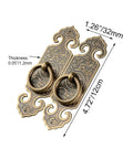 Two Pack Vintage Style Embossed Brass Drawer Pulls For Wardrobe Bookcase And Double Doors In Antique Bronze Finish