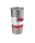Boating Is My Cardio Insulated Stainless Steel Tumbler With Dual Wall Keeps Drinks Hot Or Cold, Leak Proof Lid With Clear Slider