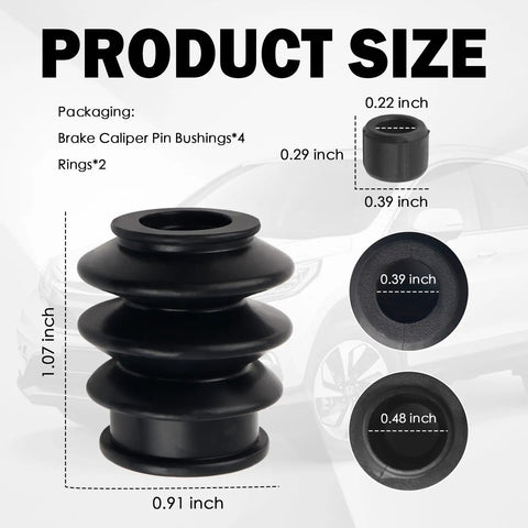 Built Tough Heavy Duty Brake Caliper Slide Pin Bushing Kit dimensions and packaging details