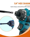 Glass and tile drill bit set, 3/16 in, tungsten carbide tipped spear cutter, 10 pcs, 1/4 in hex shank, blue drill