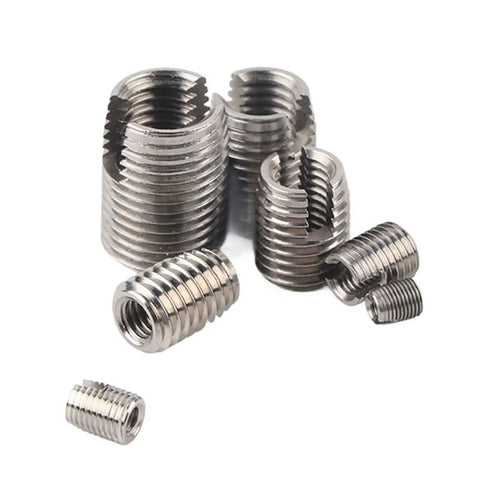 Stainless Steel Self Tapping Thread Inserts Kit 50 Pack High Hardness Reinforced Thread Repair For Automobiles Inner Thread Repair Tool Set For Durable Automotive Fasteners, assorted inserts