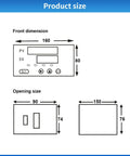 Hardworking Workhorse Load Cell Sensor With Indicator Display For Compression Force And Weight Measurement Industrial Grade Pressure Scale Sensor With Dual Relay Outputs And Peak Recording 0 To 2T Capacity Heavy Duty Bellows Design product size drawing, 160x80