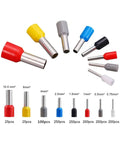 Super Versatile Wire Ferrule Crimping Tool Kit With Ergonomic Pliers And Hexagonal Dies For 0.08-16mm² Cables, Perfect Pro Gear For Electricians. Ferrule sleeves in assorted sizes