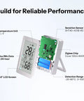 Indoor Zigbee Temperature And Humidity Sensor With 3.6 Inch LCD Display Real Time Readouts App Monitoring With Charts Alerts Data Export Remote Data View 1 Pack, front view