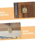 Mini Jewelry Box Hinges Set With Screws 40 Pcs 270 Degree Cabinet Hinges for Dollhouse Miniatures DIY Crafts installed on wood