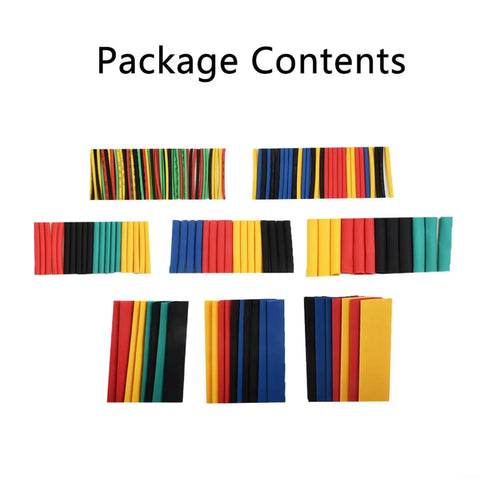 Check Out This Awesome F164PCS Heat Shrink Tubing Kit With Mixed Colors For Wire Cable Sleeves And Insulated Protectors Perfect For Electrical Diy Or Auto Repair Jobs Using Polyolefin Material That Shrinks To 2-1 Ratio. package contents of multicolor heat shrink tubing sleeves