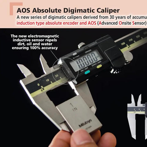 Top Notch 6 Inch Digital Caliper With 0.0005 Inch Resolution And 0.01 Mm, Stainless Steel Vernier Caliper measuring a metal block
