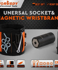 Magnetic Wristband Universal Socket Grip For 7 To 19 Millimeter Handy DIY Gift For Men Strong Magnets Hold Screws Nails