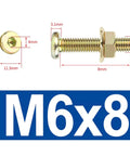 Heavy Duty Zinc Plated Hex Socket Screws And Flange Nut Kit With Flat Round Head Allen Bolts Built To Last For Indoor Outdoor Projects Premium 304 Stainless Steel Hardware Smooth Threads Easy Tighten And Quick Adjustments. M6 x 8mm bolt