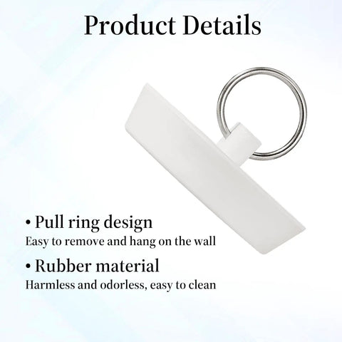 Heavy Duty Rubber Sink Stopper And Bathtub Drain Plugs Built Tough With A Slick Hang Loop Gives You A Rock Solid Leak Free Seal For Any Universal Tub Shower Or Laundry Setup White Two Pack with pull ring design