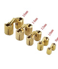 Hidden Barrel Hinges 2 Pack With Gold Copper Finish for cabinet doors, adjustable 8mm to 18mm, concealed mounting hardware