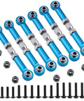 Blue Aluminum Turnbuckle Set With Machined Rod Ends Steering Linkage Six Piece For One Tenth Scale Redcat Volcano EPX Pro
