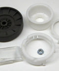Washer Clutch Repair Kit 5-Piece DIY Replacement Set With Cam Pulley Springs And Hardware For Smooth Engagement And Reliable Performance Heavy-Duty Plastic Construction Built To Last Through Heavy Use., 5-piece washer clutch kit with black pulley, white cam rings, springs, and hardware on white background