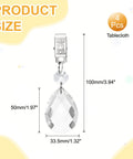 Four Pack Must Have Crystal Tablecloth Weights With Metal Clips Teardrop Pendant Curtain Weights Clear Grid Design 100 By 33.5 For Outdoor Picnics And Garden Tables Windproof Linen Stabilizers