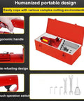 MXJCKSOQ Electric Hydraulic Rebar Cutter Handheld Steel Bar Cutting Machine 1250W Motor with portable case and tools.
