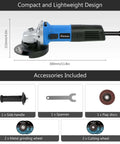 Badass 4.5 Inch Angle Grinder With 7.5 Amp Motor And 900W Power Delivers 11000 Rpm For Slick Cutting Grinding And Rust Removal Includes sturdy handle and accessories.