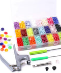 384 Piece T5 Snap Button Set With 24 Colors For Clothes And Cloth Diapers, Plastic Snaps Hand Tool Kit With Organizer Storage Containers