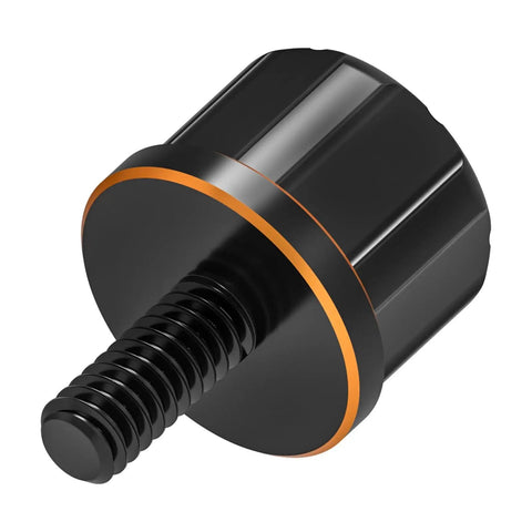 Close-up of Orange Aluminum Rear Seat Bolt for Harley, Easy Install Backseat Screw, 6061 Aluminum Alloy Built Tough
