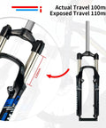 26 Inch Mountain Bike Suspension Fork 100mm Travel One And One Eighth Inch Steerer Quick Release Manual Lockout