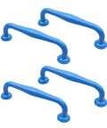 4 Pack Blue Aluminum Cabinet Pulls With 3.78 Inch Hole Centers 96mm And 4.49 Inch Length 114mm Drawer Handles Display