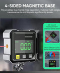 Dead Accurate Digital Angle Finder Measuring Tool With Heavy Duty Magnetic Back And Large LCD Numbers For Woodworking Metalworking And Masonry DIY Builds with 4-sided magnetic base.