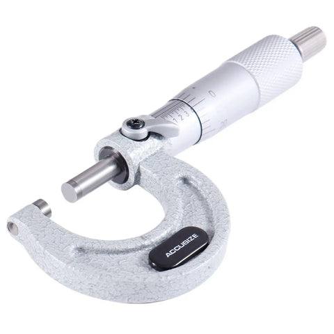 Boss-Level Precision Outside Micrometer 0-1 Inch Range With 0.0001 Inch Resolution, Carbide-Tipped Measuring Face, Ergonomic Thimble, Locking Screw, And Durable Build For Real-World Machining And High-Tolerance Work. Outside micrometer 0-1 in range with locking screw and carbide measuring face