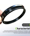 Heavy Duty 4 Pack Hub Centric Rings 73.1mm Outer 60.1mm Inner Bore Slick Black Plastic Adapters Lock Tight displayed in hand.
