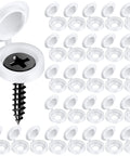 Plastic Hinged Screw Cover Caps 150 White Snap On Caps With Flip Tops For Screw Protection and Rust Resistance
