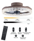 WAZYKJMDXX Ceiling Fan with Light 20 Inch showing remote control and adjustable light settings for modern cooling.