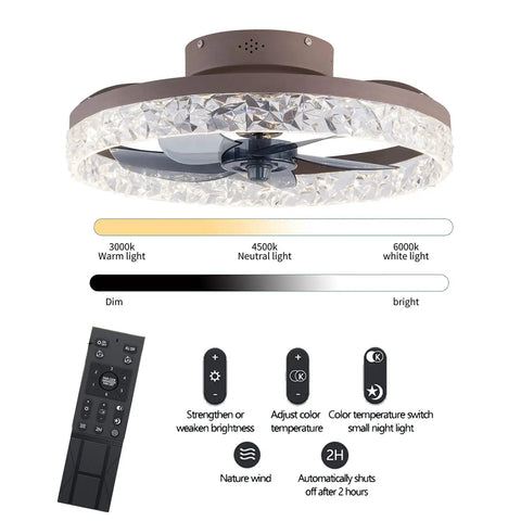 WAZYKJMDXX Ceiling Fan with Light 20 Inch showing remote control and adjustable light settings for modern cooling.