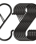 Eight Pack Three Point Five Inch Heavy Duty S Hooks With Safety Buckle Rust Proof Coated Metal Hanging Hooks for multiple uses