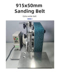 915x50mm sanding belt attached to a metal machine, designed for heavy duty sanding and woodworking projects.