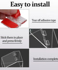 Easy installation of Clear Self Adhesive Acrylic Hinge Set 20 Pieces 35x25mm Peel And Stick Ultra Thin Invisible Hinges