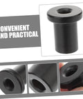 Barn Door Track Hardware Kit With Carbon Steel Pulleys And Spacers, DIY Friendly Install, close-up of black spacer in hand