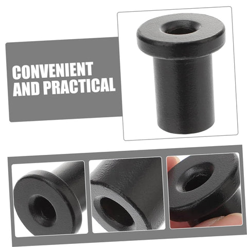 Barn Door Track Hardware Kit With Carbon Steel Pulleys And Spacers, DIY Friendly Install, close-up of black spacer in hand