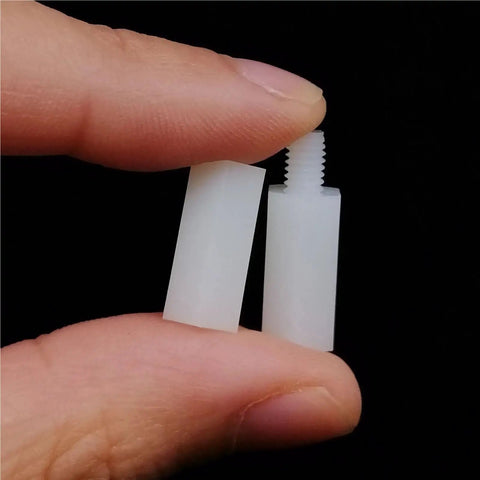 Four Box Hex Spacer Kit M2 0.5 M3 M4 Non Conductive White Nylon Insulated Hex Standoffs For Drones Quadcopters And PCBs Spacer Column Screws Nuts Washers Assortment 445 Pieces, close-up