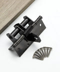 Self Closing Door Hinge With 90 Degree Hold Open Feature, Spring Loaded Interior Hinge For Home Security, Black Iron Finish 4x2.6 Inch