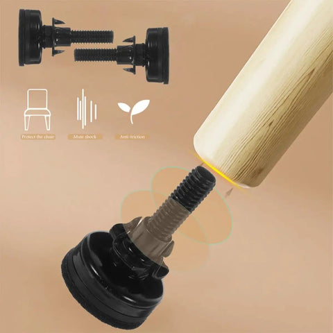 Heavy Duty Adjustable Furniture Leveler Feet Set Of 6 In Carbon Steel With Anti Slip Pads And T Shaped Nuts For Height Adjustment Perfect For Leveling Tables Desks Workbenches And Other Furniture, carbon steel chair leg leveler with anti-slip pad