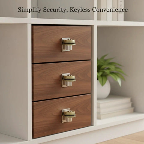 Keyless Mechanical Cam Lock For Drawers And Cabinets With A 3 Digit Combination Dial Gold Zinc Alloy Security on wood drawer