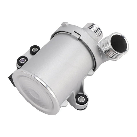 Electric Water Pump For BMW M135i M2 M235i 335i Cooling System Replaces A0005001986, silver metal finish, compact design for easy installation.