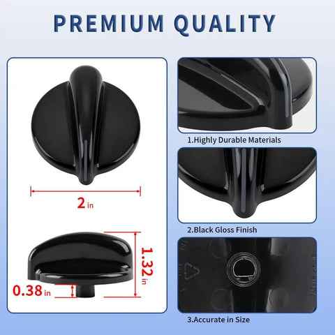 Black Gas Cooktop Knobs Set 4 Pack Burner Control Knobs Replacement For Gas Ranges And Stoves Not Universal No Fuss To Install