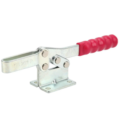 GH-203-P Vertical Handle Clamp With 499.4 Lbs Clamping Force For Carpentry And Welding, Beefy Weld Clamp For Fittings And Test Runs, Delivers Secure Grip And Stable Hold, red handle