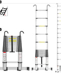 Telescoping Aluminum Ladder 15 Ft For Home DIY And RV Attic Access, Easy Extendable Extension Folding Ladder With 330 Pound Capacity