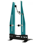 Pro Grade Bicycle Wheel Truing Stand With Adjustable Width And Dual 360 Degree Rotating Adjustments for maintenance on bike wheelsets.