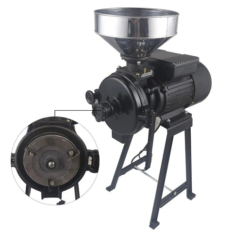 Heavy Duty Electric Grain Mill Dry Grinder For Corn And Wheat 110V 3000W Beast Power Flour Mill With Funnel Durable Cast Iron Build