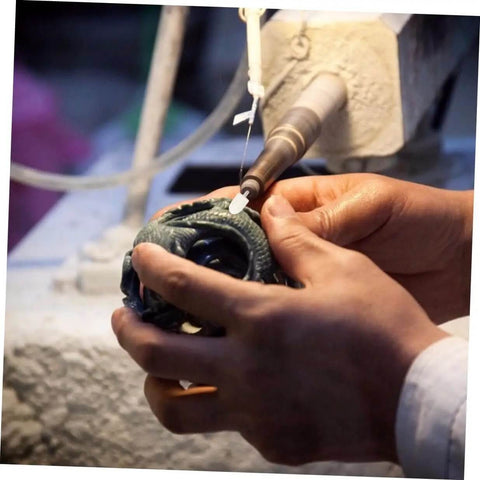 Person using 120 Piece Wool Buffing Wheels Polisher Kit With Mandrel Handle And Felt Pads For Rotary Tools Pro Grade Gear