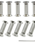 10 Pcs Knife Handle Screws and Fasteners Set, Silver Hex Flat Head Screws, M4 Shafts, 12mm Connecting Rod, DIY Projects Repair Kit