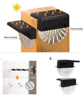 Installation illustration of 8 Pack Outdoor Solar Deck Lights Waterproof LED Step Lights For Patio, Stairs, Fence Posts, Pathway, Porch And Driveway No-Fuss Setup, Yard Garden Decor With Warm White And Color Glow Modes.