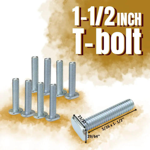 Track Style T Track Knob Kit With Threaded Five Sixteenths By Eighteen Knobs, T Bolts And Washers For Woodworking Jigs And Fixtures, Ten Pack